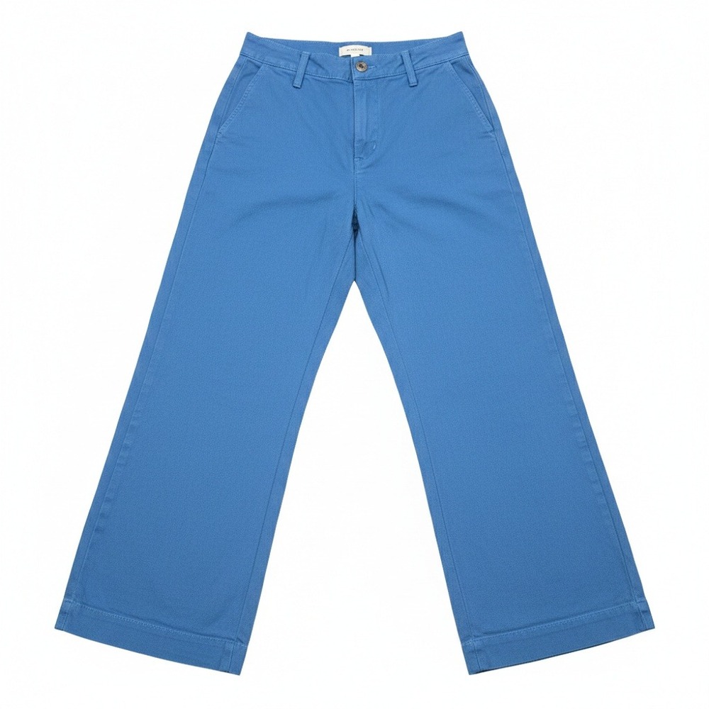 American Giant Blue Wide Leg Pants Women's Size 6 High Rise Made in USA Cotton